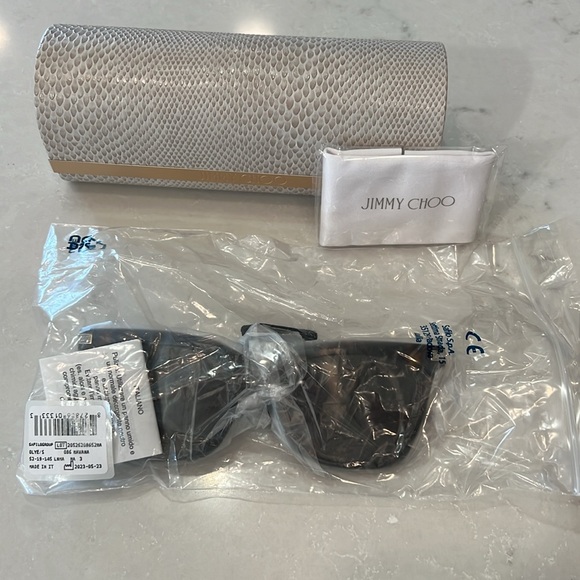 NWT [Jimmy Choo] OLYE Women’s Sunglasses Havana with Case - Picture 8 of 8